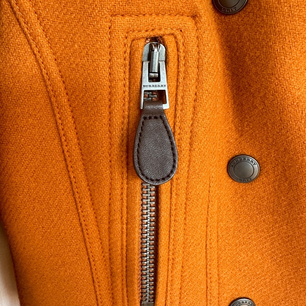 Burberry Brit Cropped Moto Military Jacket Amber Spiced Orange Ladies Size 4 - Picture 13 of 14